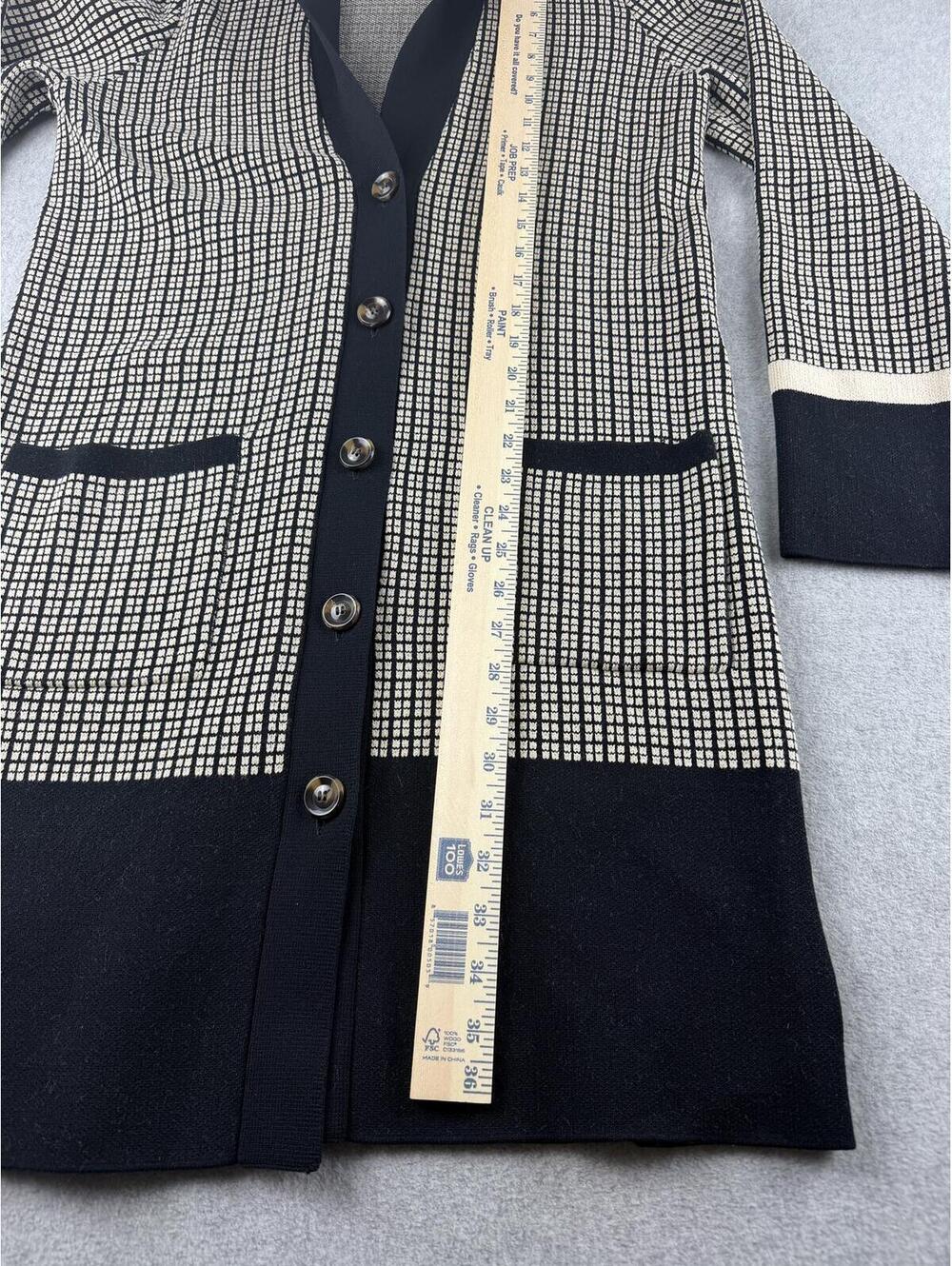 Ann Taylor checkered Duster cardigan size M - Picture 4 of 5